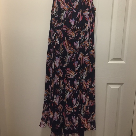 Lane Bryant Navy Blue Print V-neck Dress - Sz 20 - Picture 3 of 5